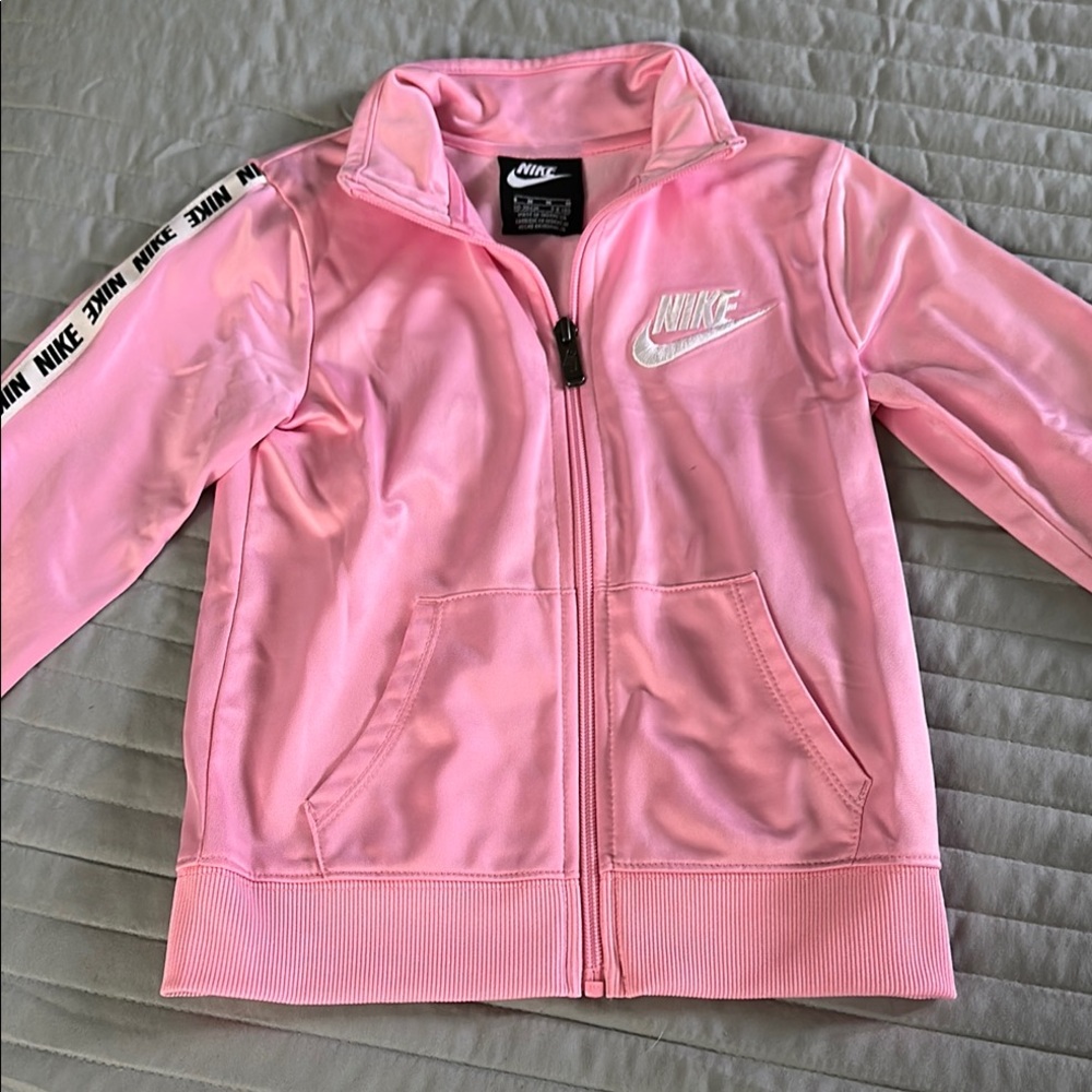 Nike Pink Zip-Up Jacket with Branded Sleeves